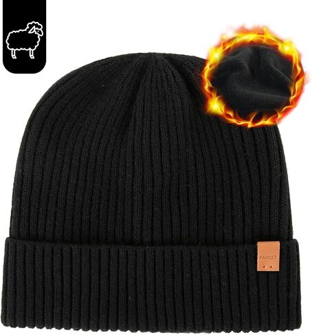 Oversized M L XL XXL 100% Merino Wool Beanie with Fleece Lining Cold Weather Winter Hat Big Head in Saudi Arabia