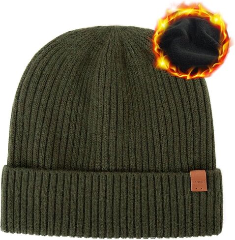 Oversized M L XL XXL 100% Merino Wool Beanie with Fleece Lining Cold Weather Winter Hat Big Head in Saudi Arabia