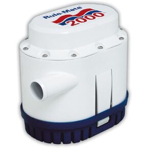 Rule-Mate RM2000-24 Automated Bilge Pump, No Float Switch Required, 2000 GPH, 24 Volt