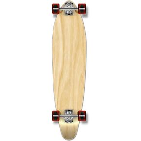 Yocaher Blank/Checker Complete Kicktail Skateboard Longboard Cruiser مع شريط قبضة ممتاز 80A، محمل شاحنة ألومنيوم ABEC-9، ألواح طويلة 70 مم عجلات لوح تزلج