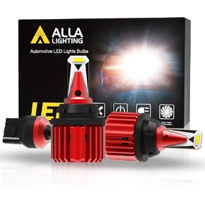 Alla Lighting Xtreme Super Bright T20 7441 7440 LED Bulbs Back-up Reverse Lights 3000 Lumens CANBUS Error Free SMD W21W 7440LL Replacement for RV, Cars, Trucks, SUVs, Vans, 6000K Xenon White