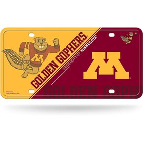 علامة لوحة ترخيص معدنية من Rico Industries NCAA Minnesota Golden Gophers