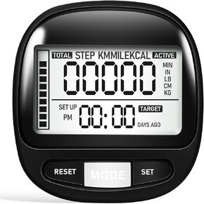 Milisten 3D Pedometer for Walking, Step Counter for Walking with Clip and Strap, Small and Portable Step Tracker, Simple Accurate Step Counter for Walking Outdoor Fitness Men Women