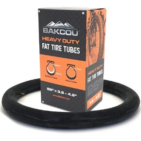 Bakcou | Heavy Duty Fat Tire Tube (Single) - Military-Grade Butyl Rubber, 3.5mm Base Thickness, Schrader Valve - Ideal for Electric Bikes, Mountain Bikes, and Traditional Fat-Tire Bikes - 26x4