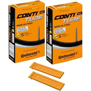 Continental Race 28" 700x20-25c Inner Tubes - 60mm Presta Valve (Pack of 2 Tubes w/Conti Tire Levers)