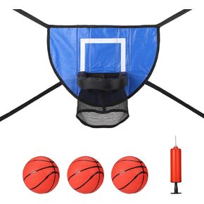 Trampoline Basketball Hoop Set, Trampoline Basketball Hoop Attachment Waterproof Basketball Goal for Trampoline Soft Basketball Game Accessories for All Ages Basketball Lovers