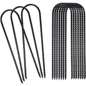 10"x2" Trampolines Wind Stakes Heavy Duty U Shape Galvanized Steel Trampoline Stakes Ground Anchors with Sharp End for Camping Tent, Garden Staples, Trampoline Pins (12)