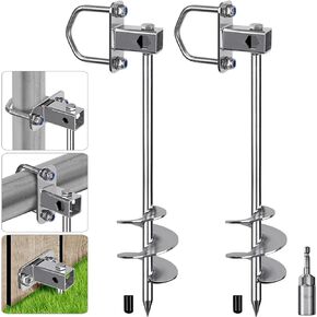 Insaga Multi-Purpose Ground Anchors Screw in, Fully Welded Shed Anchor Kit, 18''/30'' Earth Anchor, Mobile Home Anchors for Trampoline, Swing Set, Carport and More