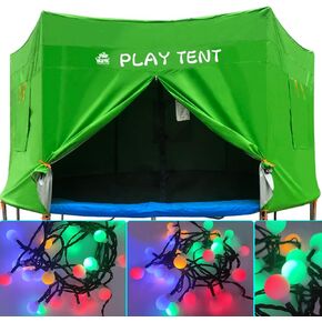 Trampoline Tent, 12 ft 14 ft 15 ft Trampoline Tent with 2 * 32.8Ft Ball String Lights, Oxford with Sunscreen Coating Trampoline Tent Cover Fit for 12 ft 14 ft 15 ft Trampoline-6 Straight Pole