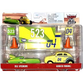 Disney Cars 2022 Fan-Favorite 2-Pack with Race Team Flags and Signs: (Rusteze Lightning McQueen Jackson Storm)