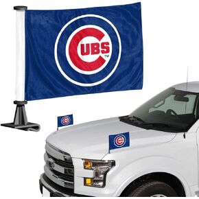FANMATS 61841 Chicago Cubs Ambassador Car Flags - 2 Pack Mini Auto Flags, 4in X 6in, Perfect for Hood or Trunk