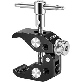 Crab Clamp Mic Mount with Adapter for Microphones - 5X 1/4’’-20 Holes, 1x 3/8’’-16 Hole, 1/4’’ Female to 5/8’’ Male Thread