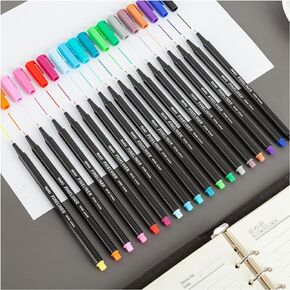 AIHAO Journaling Pens, Art Markers Porous Point, Fine Tip Finerliner, Colored Pens for Drawing, Calendar, Coloring, Writing Note Taking, 18 Colors