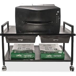 Vertiflex Mobile Underdesk Machine Stand with Supply Drawers, 25 x 15 x 15 Inches, Black (VF95530)