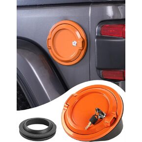 Savadicar Locking Gas Cap Cover, Fuel Tank Door with Lock Compatible with 2018-Present Jeep Wrangler JL JLU 4XE, ABS + Aluminum Alloy Construction, Exterior Accessories, Black