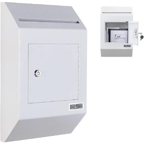 Durabox شديد التحمل مثبت على الحائط، صندوق إيداع آمن W300 (أسود) لتلقي الرسائل والشيكات والدفع والمستندات والمزيد للاستخدام التجاري أو المنزلي أو المكتبي