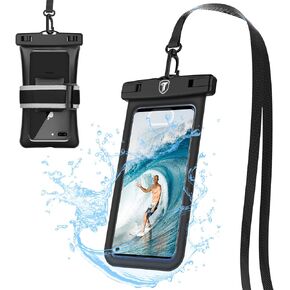 Floating Waterproof Phone Pouch with Lanyard and Armband Dry Bag Holder Underwater Case for Motorola Moto G Power G Stylus G Play E E6 One 5G G7 Power G7 Play G6 Z4 Z3, Black