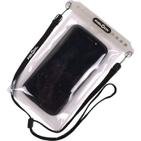 FIDLOCK Hermetic Dry Bag Multi - Flexible Magnetic Self-Sealing Bag for Cellphone | 100% Waterproof and Sand Proof - Practical Size with a Large Opening, with Lanyard included - Fabric Black