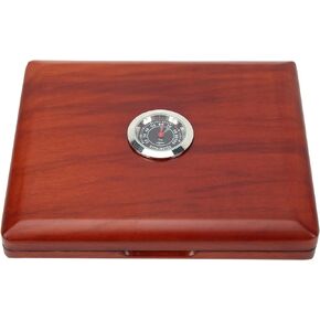 Multi-Instrument Reed Case Saxophone Clarinet Reed Case for 5-Reeds Solid Wood Holding Storing Box with Hygrometer and a Magnet Switch Design(Amber Color)