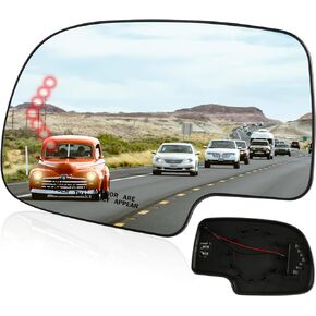 زجاج مرآة مُسخن بجانب السائق متوافق مع 2003-2006 كاديلاك إسكاليد، شيفروليه أفالانش، سيلفرادو، سوبربان، تاهو، جي إم سي سييرا، يوكون، مرآة محدبة مع إشارة الانعطاف (يسار) in Kuwait