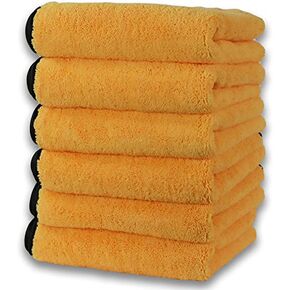 Simple Houseware Professional Grade Ultra Plush Premium Microfiber Towels, 410 GSM (16 inch x 24 Inch) (6 Pack) - Safe for Car Wash, Home Cleaning & Pet Drying Cloths