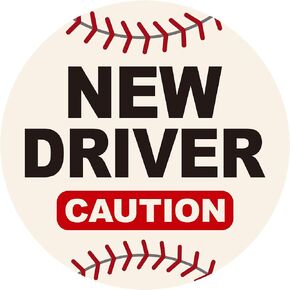 GEEKBEAR New Driver Car Magnet - Colorful, Reflective, Weather-Resistant - Circular 4.7 x 4.7 in (Light Pink/Turguoise)