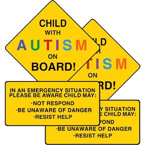 2 Pack Child with Autism On Board Magnets, Autism Awareness Car Decal for Car Truck SUV Van Window Bumper Reusable and Strong Magnetic Signs with 30mil Thickness