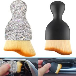 DLAND 2 Pieces Car Interior Dust Brush, Car Cleaning Soft Bristle Brush Detail Brush, Used for Air Conditioning Vents, Computer, Dashboard, Car RV Interior, etc
