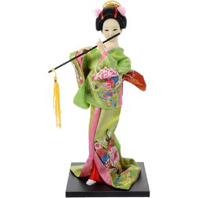 IMIKEYA Japanese Geisha Kimono Doll Collectible Figurines Traditional Craft Desktop Ornaments for Home Restaurant Table Decors