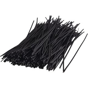 250 Piece Metallic Twist Cable Cord Wire Ties Reusable Fastening (6 Inch, Black)