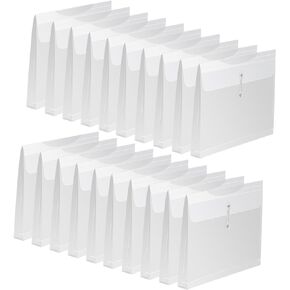 Letter Size Clear Poly Envelopes with String Closure 10 Pack, EGOSKY Plastic Envelope Folders with Top Opening