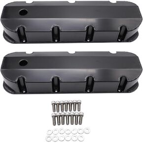 Black Fabricated Aluminum Tall Valve Covers Compatible for Big Block Chevy BBC 396 427 454 502