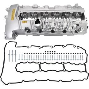 Upgraded Aluminum Engine Valve Cover Kit Compatible with B-M-W N54 135i 335i 535i 740i 740Li M2 M235i M240i X6 Z4 L6 3.0L, OE# 11127565284