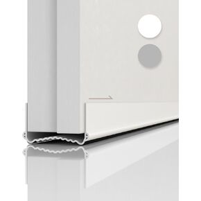 39" Length Door Draft Stopper Under Door Draft Blocker Door Sweep Weather Strip Noise Control Weather Leakage Stopper (White, 2)