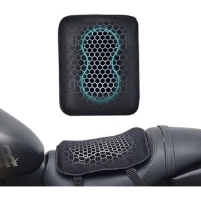 Motorcycle Gel Seat Cushion, Seat Cushion Available for Rear Passengers Honeycomb Structure Breathable Anti-Skid Shock Absorption Suitable for Long-Term Riding