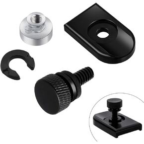 PBYMT Black Seat Bolt Tab Screw Mount Knob Cover Nut Compatible for Harley Sportster Dyna Touring Electra Street Glide Road King 1997-2024