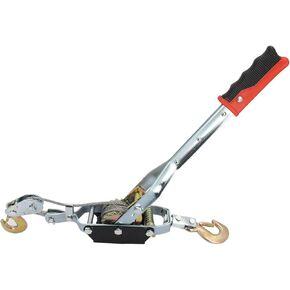 4 Ton/8800lbs Come Along Winch, Dual Gear Power Puller, Heavy Duty Hand Puller with 2 Hooks Steel Cable & Anti Skid Handle,Automotive Hoist Winch Puller for Moving Boats,Construction,Transport
