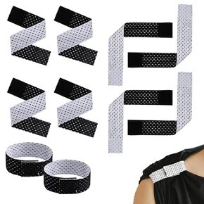 Jersey Sleeve Bands, 4 Pairs Softball Sleeve Ties Sleeve Holders with Hook and Loop Fasteners Sleeve Strap Sleeve Scrunchies for Women Men Soccer Baseball Softball Accessories