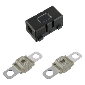 Midi Fuse Holder and 2 Pieces 50A Midi high Current Fuse Screw Fuse for Cars, Trucks, Vehicles (50 Amp)