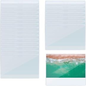 60 Pack Self-Adhesive Index Card Pockets with Top Open Crystal Clear Plastic Index Card Holder Label Sleeves for Organizing and Protecting Business Cards, Photo, Planner