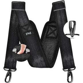 ZINZ 77 Inch Shoulder Strap Univesal Bag Strap with Fixed Pad Ultra Thick Plus Long & Breathable Cushion, Replacement Strap for Bags,Gray Silver