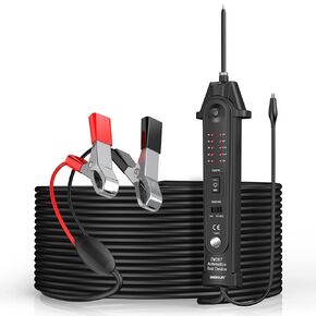 EM285 Automotive Electric Circuit Tester with Test Light, Circuit Detector with Cable, Auto Short Tester, Voltage Polarity Tester, Car Electrical Test Tool for 6-24V DC Vehicle
