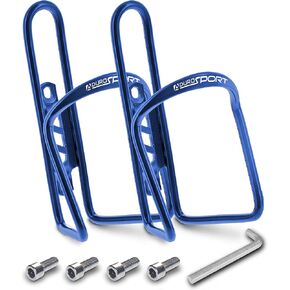 Aduro Bike Water Bottle Holder Aluminum Cage, [2X Pack] Bicycle Water Bottle Mount Lightweight for Cycling Fits Any Bike with Easy Installation (Silver)