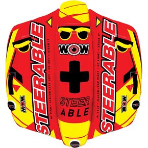 WOW Sports Take Control of the Ride 1 or 2 Person Inflatable Steerable Tube For Boating, 19-1090