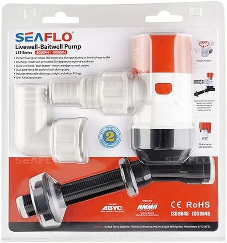 SEAFLO 12V 1100GPH Livewell/Baitwell Pump 13E in Saudi Arabia
