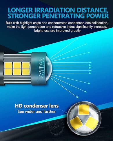 Yorkim 921 LED لمبة عكس الأضواء Canbus 912 LED لمبة احتياطية أضواء T15 LED لمبة 3600 لومن W16W 906 استبدال للأضواء العكسية LED أضواء احتياطية أضواء البضائع، 6000K زينون الأبيض، حزمة من 2 in Kuwait