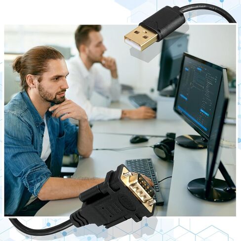 Kanayu 10 قطع USB 2.0 إلى RS232 محول تسلسلي USB 2.0 إلى ذكر DB9 9 دبوس كابل محول مع شريحتين بطول 6 أقدام متوافق مع نظام التشغيل Windows/Mac للمودم والماسح الضوئي والكاميرات الرقمية والطابعة in Kuwait