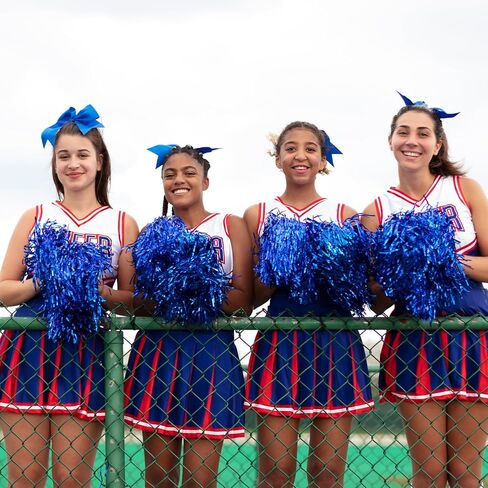 كرات بوم للتشجيع مع مقبض 6 عبوات من الكريات المشجعة من رقائق معدنية للرقص الرياضي لروح الفريق (أزرق) in Kuwait