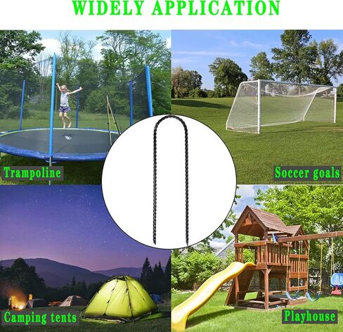 10"x2" Trampolines Wind Stakes Heavy Duty U Shape Galvanized Steel Trampoline Stakes Ground Anchors with Sharp End for Camping Tent, Garden Staples, Trampoline Pins (12) in Saudi Arabia