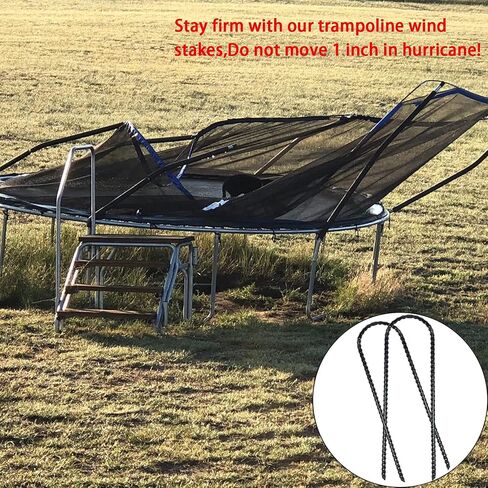 10"x2" Trampolines Wind Stakes Heavy Duty U Shape Galvanized Steel Trampoline Stakes Ground Anchors with Sharp End for Camping Tent, Garden Staples, Trampoline Pins (12) in Saudi Arabia